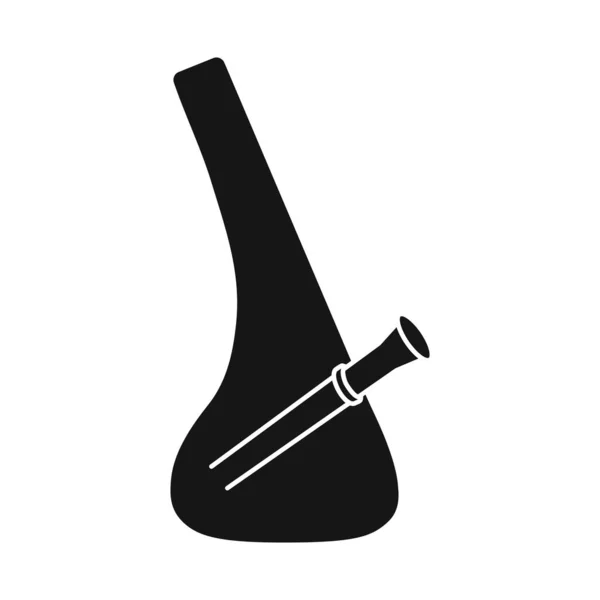 Vektor design av bong och marijuana logotyp. Webb inslag av bong och rök stock vektor illustration. — Stock vektor