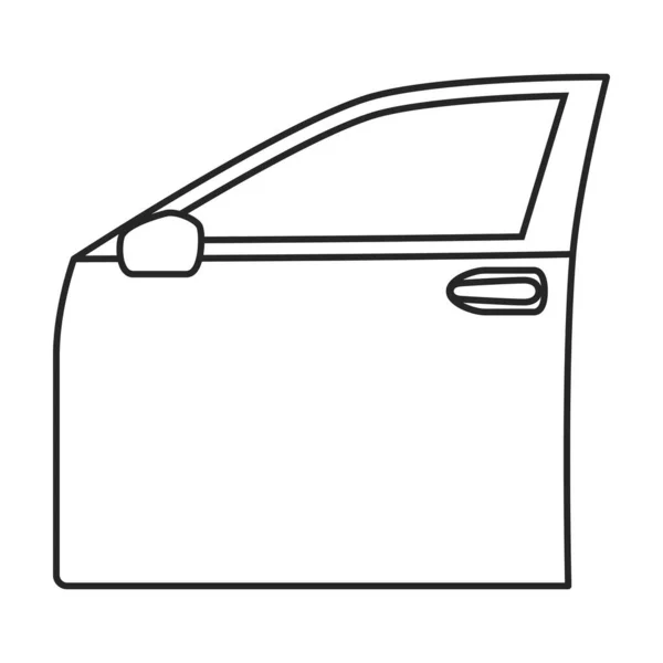 Porte de voiture vecteur icône contour. Illustration vectorielle voiture sur fond blanc porte. Isolé illustration de contour icône de détail automatique. — Image vectorielle