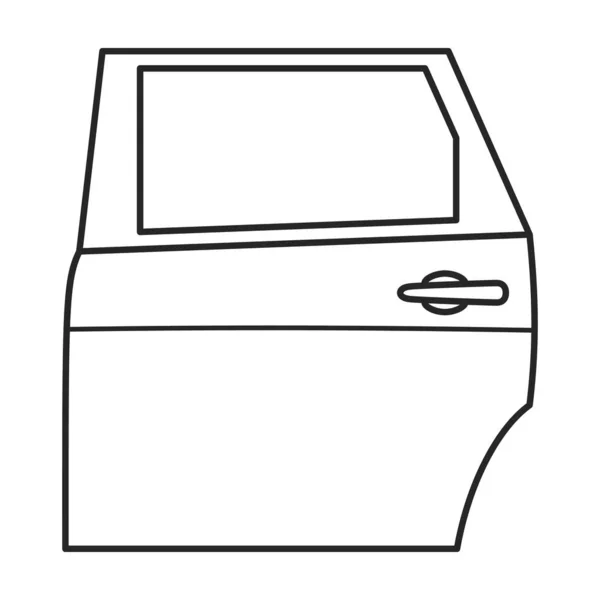Autotür-Vektor-Umriss-Symbol. Vector Illustration Auto auf Tür weißem Hintergrund. Isolierte Umrisse illustrieren das Symbol des Auto-Details. — Stockvektor