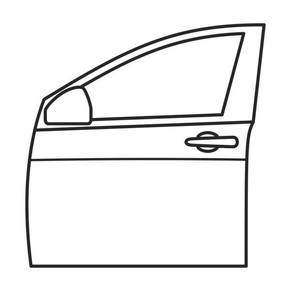 Porte de voiture vecteur icône contour. Illustration vectorielle voiture sur fond blanc porte. Isolé illustration de contour icône de détail automatique. — Image vectorielle