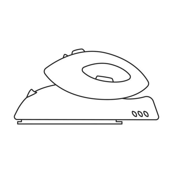 Eisen elektrischen Vektor Umrisssymbol. Vector Illustration Gerät zu Hause auf weißem Hintergrund. Isolierte Umrisse illustrieren das Symbol der eisernen Elektrik. — Stockvektor