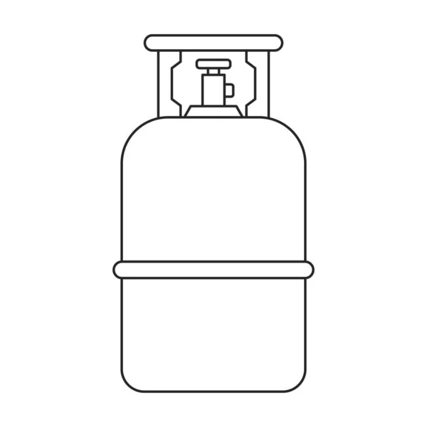 Vecteur de cylindre de gaz icône contour. Illustration vectorielle lpg sur fond de wite. Isolée illustration de contour icône de bouteille de gaz. — Image vectorielle