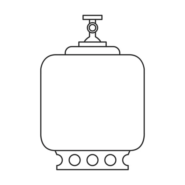 Umrisssymbole für Gasflaschen. Vektorillustration lpg auf weißem Hintergrund. Isolierte Umrisse illustrieren das Symbol der Gasflasche. — Stockvektor