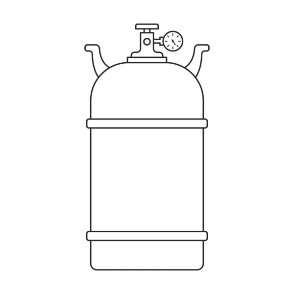 Gas cylinder vector outline icon. Vector illustration lpg on wite background. Isolated outline illustration icon of gas cylinder. — Stock Vector