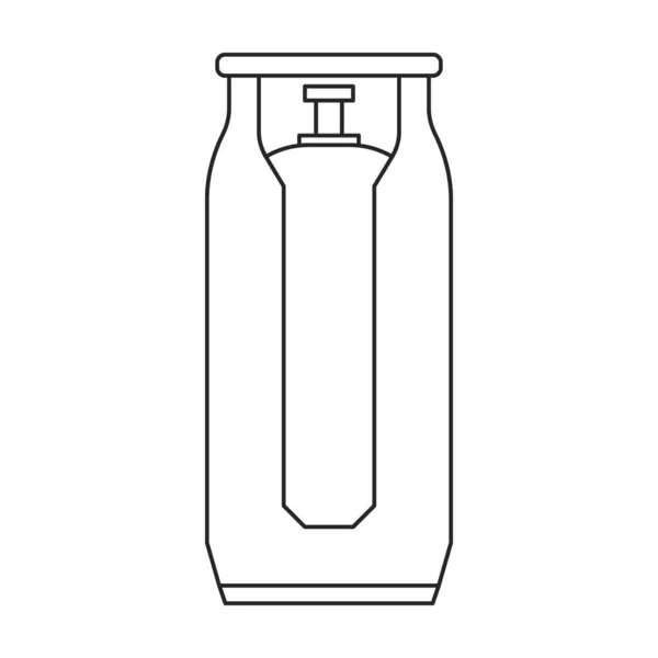 Icono del contorno del cilindro de gas. Ilustración vectorial lpg sobre fondo wite. Icono de ilustración de contorno aislado de cilindro de gas. — Vector de stock