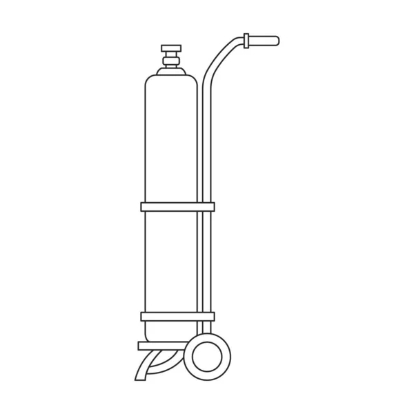 Gas cylinder vector outline icon. Vector illustration lpg on wite background. Isolated outline illustration icon of gas cylinder. — Stock Vector