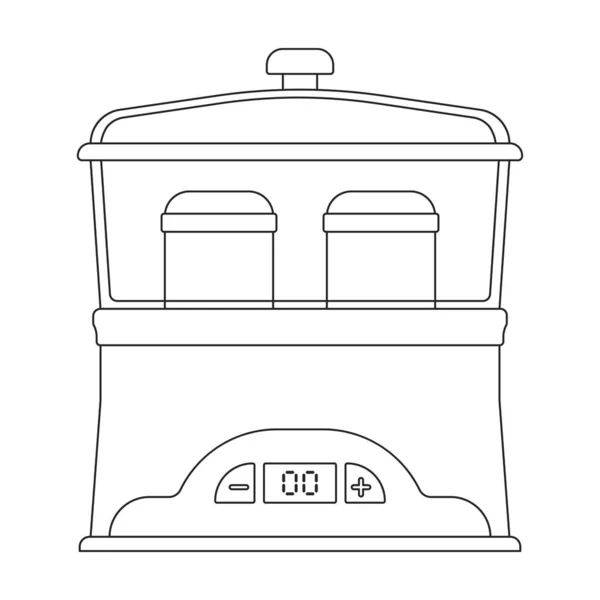 Icono del vector del yogur del fabricante. Icono del vector del contorno aislado en el yogur del fabricante del fondo blanco. — Archivo Imágenes Vectoriales