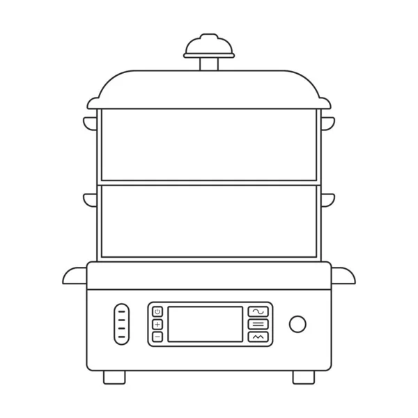 Duplo ícone vetor caldeira icon.Outline vetor isolado no fundo branco caldeira dupla. —  Vetores de Stock