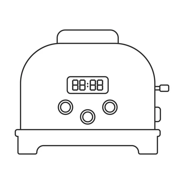 Toaster vector icon.Outline vector icon isolated on white background toaster. — Stock Vector