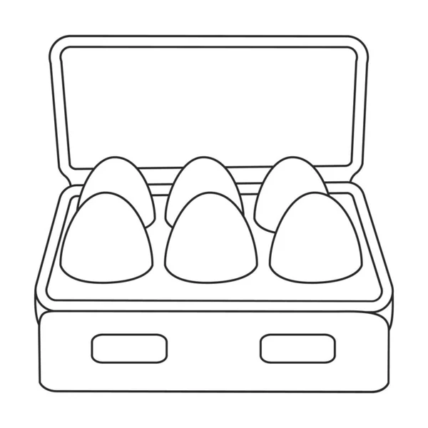 鶏卵ベクトルアウトラインアイコン。白い背景にベクトルイラストファームフード。卵鶏の分離アウトラインイラストアイコン. — ストックベクタ