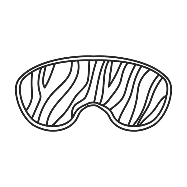 Slaapmasker vector outline icoon. Vector illustratie masker voor oog op witte achtergrond. Geïsoleerde schets illustratie icoon van slaap accessoire . — Stockvector