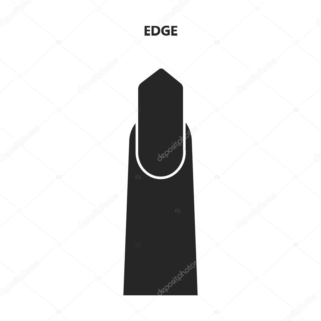 Nail shape vector black icon. Vector illustration nail shape on white background. Isolated black illustration icon of manicure.