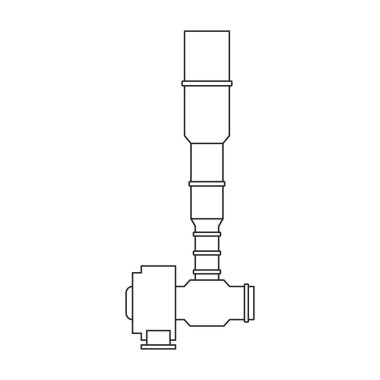 Hava sistemi vektör çizgisi simgesi. Beyaz arkaplanda vektör illüstrasyon sistemi havalandırması. Hava havalandırmasının izole edilmiş taslak resim simgesi.