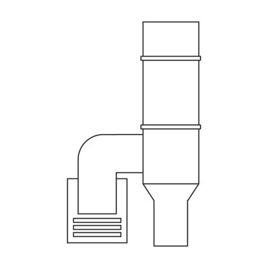 Hava sistemi vektör çizgisi simgesi. Beyaz arkaplanda vektör illüstrasyon sistemi havalandırması. Hava havalandırmasının izole edilmiş taslak resim simgesi.