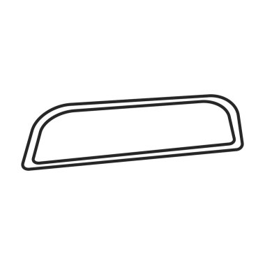 Ayna dikiz arabası, vektör çizgisi simgesi. Beyaz arkaplanda vektör illüstrasyon otomatik dikiz görüntüsü. Ayna dikiz görünümünün izole edilmiş taslak çizim simgesi.