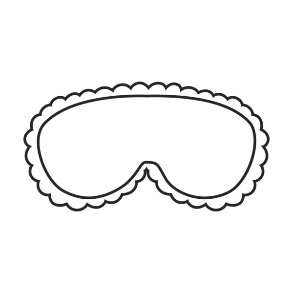 Значок вектора контура маски сна. Векторная маска для глаз на белом фоне. Изолированная иконка иллюстрации контура аксессуара для сна . — стоковый вектор