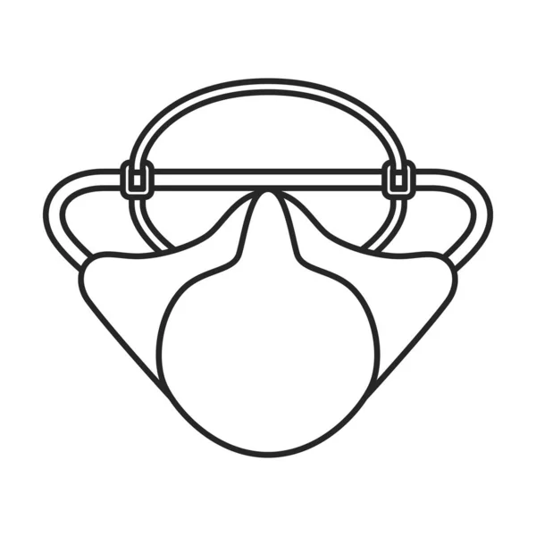 マスク医療ベクトルアウトラインアイコン。白い背景にベクトルイラストマスク医療。保護フェーズの隔離されたアウトラインイラストアイコン. — ストックベクタ