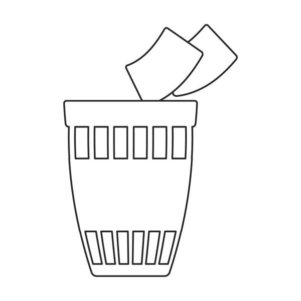 Can trash vector outline icon. Vector illustration can trash on white background. Isolated outline illustration icon of garbage basket. — Stock Vector