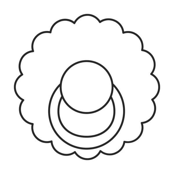 Maniquí chupete vector contorno icono. Ilustración vectorial pezón bebé sobre fondo blanco. Icono de ilustración de contorno aislado de chupete maniquí bebé. — Vector de stock