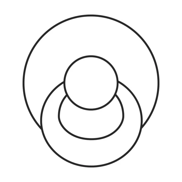 Ikona vektoru falešného dudlíku. Vektorová ilustrace dětské bradavky na bílém pozadí. Izolovaná ikona obrysu dětského dudlíku. — Stockový vektor