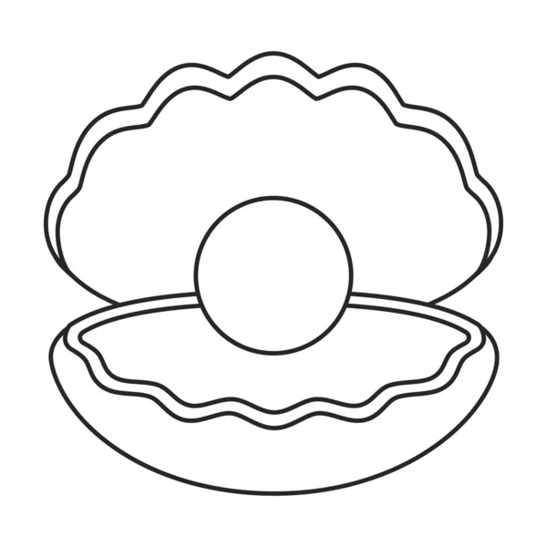 Icono de contorno de shell shell perla. Ilustración vectorial concha de perla sobre fondo blanco. Icono de ilustración de contorno aislado de concha marina — Vector de stock