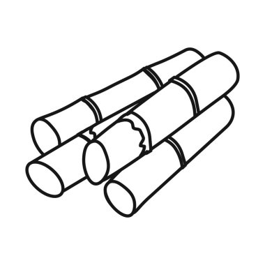 Kök ve şeker logosunun vektör çizimi. Stok için kök ve baston vektör simgesi web ögesi.