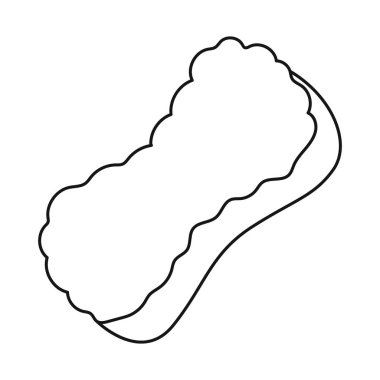 İzole edilmiş sünger ve cam işareti. Sünger ve araç vektör illüstrasyonunun grafiği.