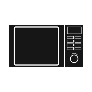 Mikrodalga ve fırın logosunun vektör çizimi. Stok için mikrodalga ve fırın vektör simgesinin web ögesi.