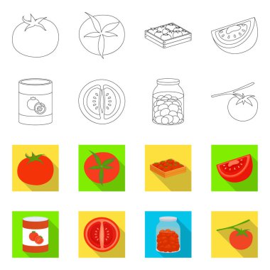 Sebze ve leziz bir tabela. Stok için sebze ve doğal vektör ikonu koleksiyonu.