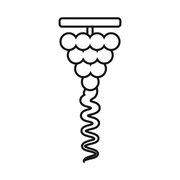 Εικονογράφηση διάνυσμα τιρμπουσόν-περιστροφή και το σύμβολο του κρασιού. Στοιχείο ιστού της εικονογράφησης διανυσμάτων τιρμπουσόν και κοχλία. — Διανυσματικό Αρχείο