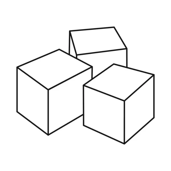 Ізольований об'єкт кубика та цукрового знаку. Веб-елемент куба та інгредієнта Векторна піктограма для запасів . — стоковий вектор
