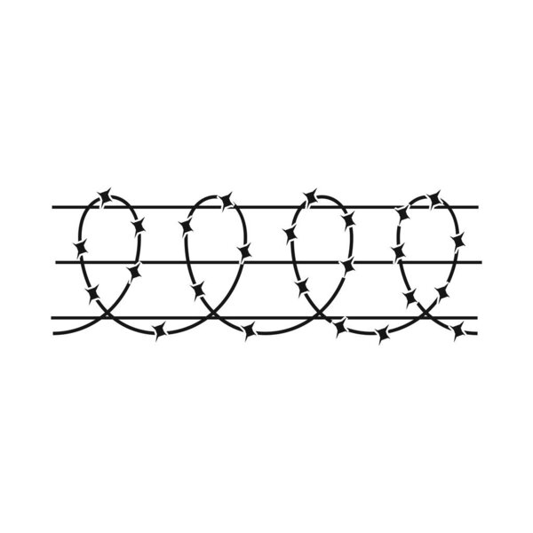 Vector illustration of barbwire and wire icon. Web element of barbwire and fence stock vector illustration.