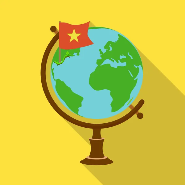 Vektor ilustrasi bola dunia dan tanda peta. Set dari ikon vektor globe dan vietnam untuk stok. - Stok Vektor