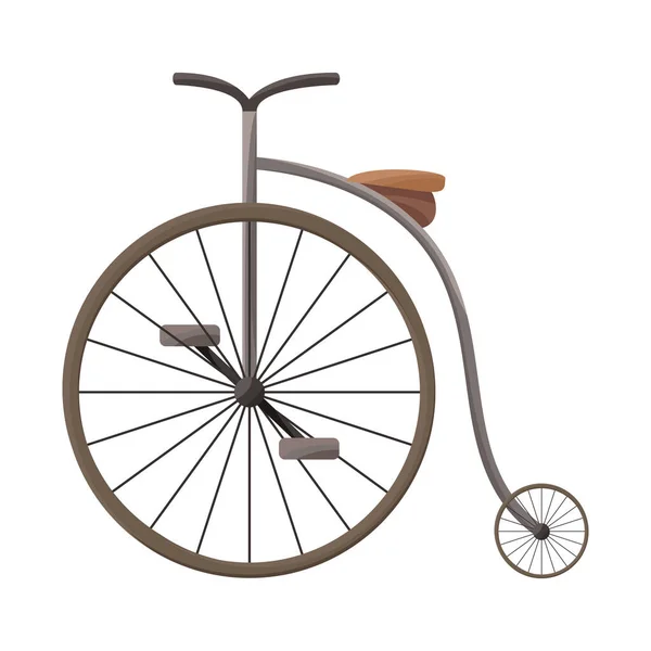 Geïsoleerd object van fiets en oud bord. Grafiek van fiets en fiets voorraad vector illustratie. — Stockvector