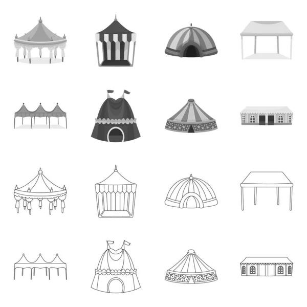 Illustration vectorielle du toit et du panneau pliant. Collection de toitures et d'architecture illustration vectorielle de stock. — Image vectorielle