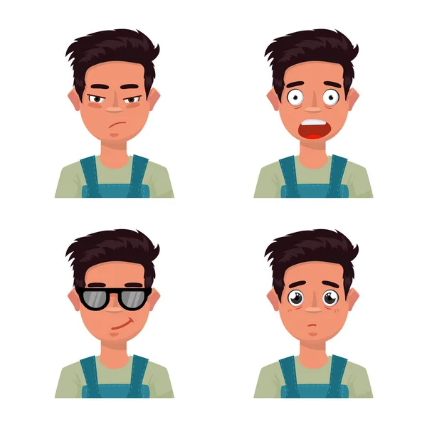 Conception vectorielle du logo visage et garçon. Collection de visage et de jeune stock symbole pour le web. — Image vectorielle