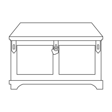 Göğüs vektörü simgesi. Beyaz arkaplan göğsünde dış hat vektör simgesi izole edildi.