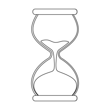 Kum Saati vektör simgesi. Beyaz arkaplan kum saatinde izole edilmiş ana vektör simgesi..