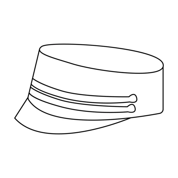 Militärische Mütze Vektor icon.Outline Vektor Symbol isoliert auf weißem Hintergrund militärische Mütze. — Stockvektor