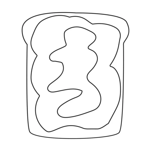 Toast vetor icon.Outline vetor ícone isolado em brinde fundo branco. — Vetor de Stock