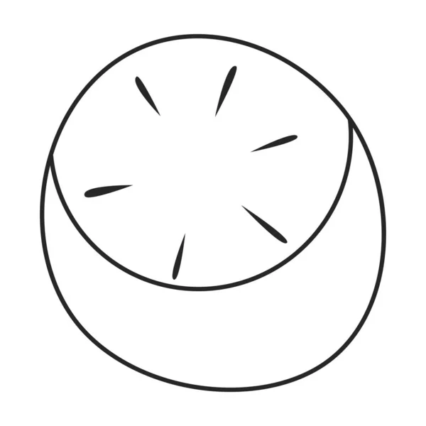 Ícone vetor de fatia de rabanete icon.Outline vetor isolado em fatia de rabanete fundo branco. — Vetor de Stock