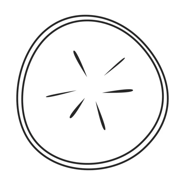 Radish slice vector icon.Outline vector icon isolated on white background radish slice. — Stock Vector