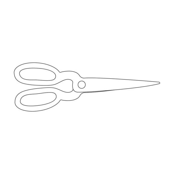 Nůžkový vektorový ikon.Obrysový vektor ikona izolované na bílém pozadí nůžkový. — Stockový vektor