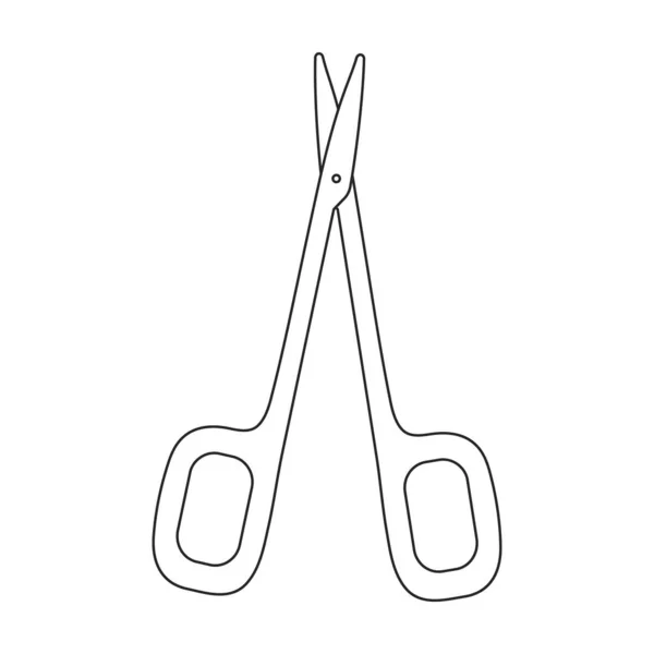 Scissor vector icon.Outline vector icon isolated on white background scissor. — Stock Vector