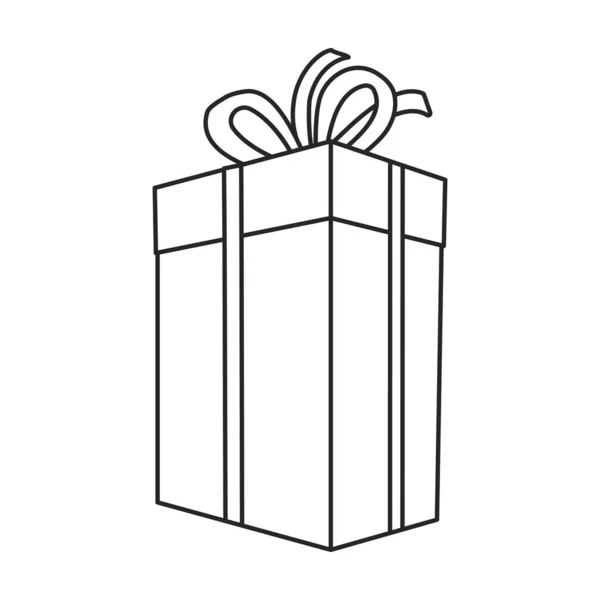 Vánoce dárkové krabice vektorové ikony.Obrys vektorové ikony izolované na bílém pozadí Vánoce dárkové krabice. — Stockový vektor