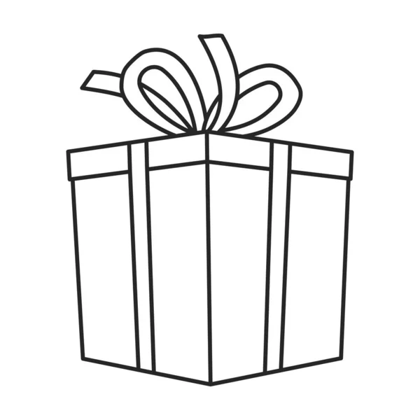 Natale dell'icona vettoriale della scatola regalo. Isolamento dell'icona vettoriale del profilo su sfondo bianco Natale della scatola regalo. — Vettoriale Stock