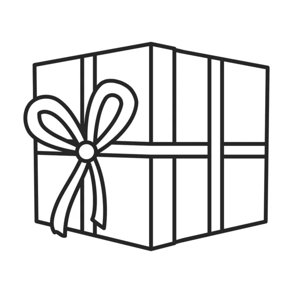 Navidad de la caja de regalo icono del vector icon.Outline aislado sobre fondo blanco Navidad de la caja de regalo. — Vector de stock