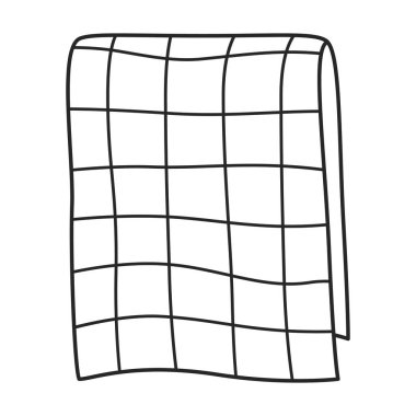 Havlu vektör simgesi. Taslak vektör simgesi beyaz arkaplan havlusunda izole edildi.