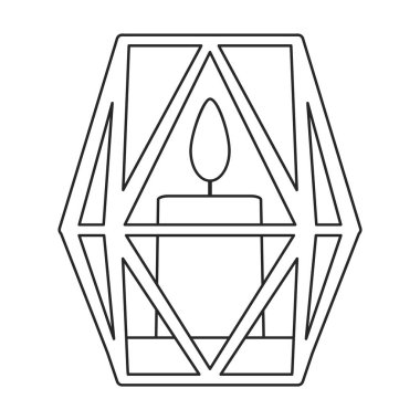 Şamdan vektör simgesi. Taslak vektör simgesi beyaz arkaplan şamdanında izole edildi.