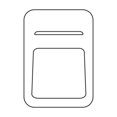 Posta kutusu vektör simgesi. Taslak vektör simgesi beyaz arkaplan posta kutusunda izole edildi.